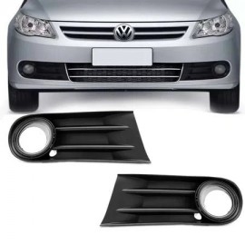 Grade Para-Choque Gol Voyage Saveiro G5 2009 a 2012 Lateral Com Furo Milha Preto