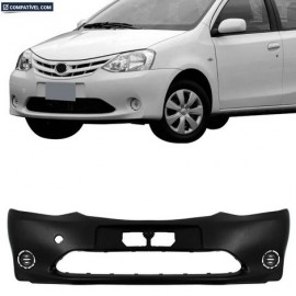 P/CHOQUE ETIOS 12/16 DIANTEIRO PRETO LISO C/ e S/FAROL DE MILHA